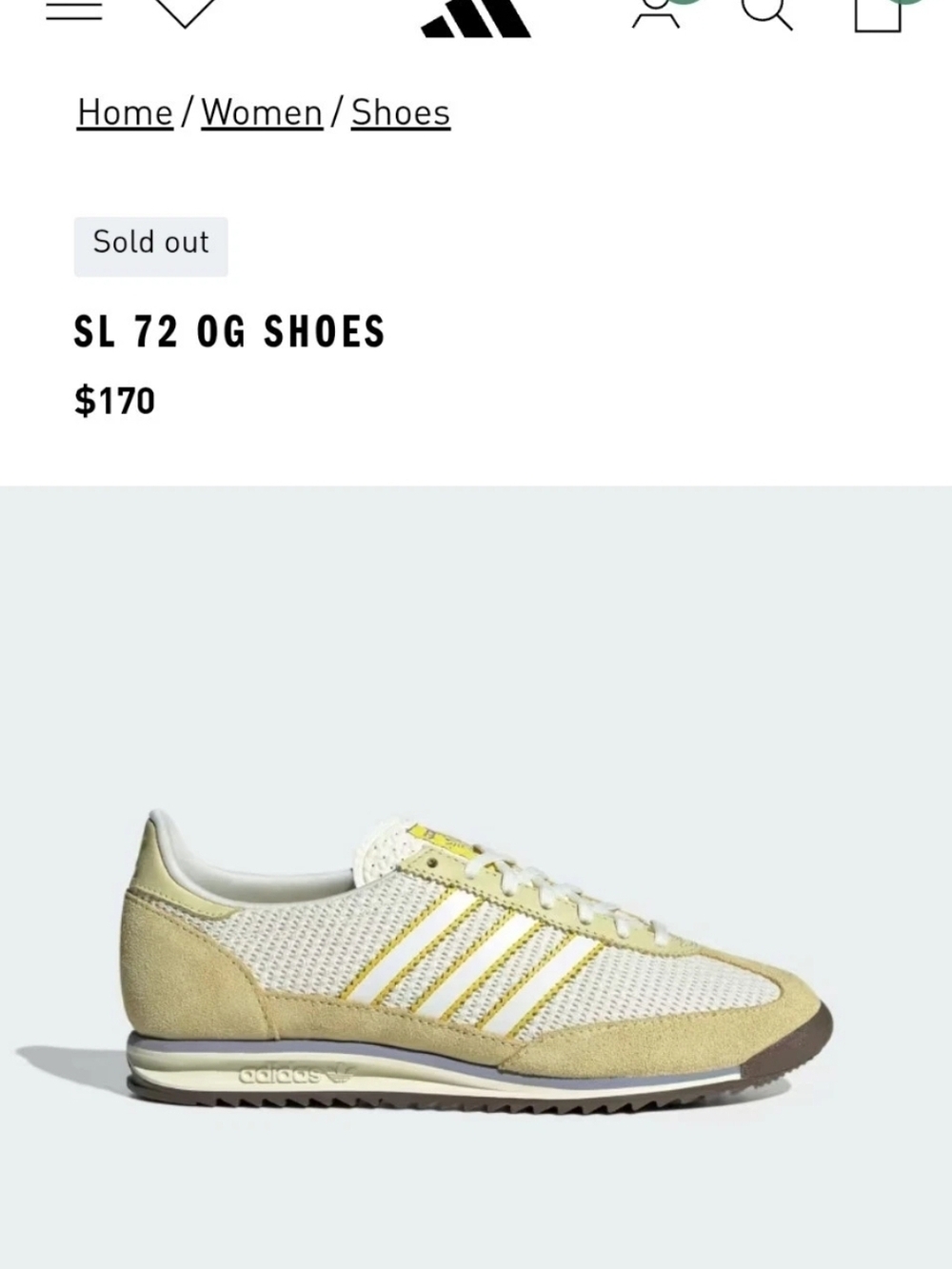 Adidas SL 72 OG Sneakers in Cream & Yellow